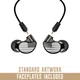  MEE audio M6 PRO 2nd Generation + Flag Artwork Faceplates Bundle (Smoke)
