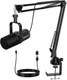 FDUCE Dynamic Microphone, XLR/USB Podcast Recording PC Microphone for Black 