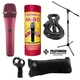 Telefunken M80 Dynamic Microphone (Pink) + 20ft XLR Cable and a Mic Stand 