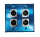 Seismic Audio Male Stainless Steel Wall Plate - 2 Gang with 4 XLR MConnectors