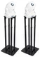 (2) Rockville ROCK SPOT 260W WHITE DJ Moving Head Spot Lights+Black Totem Stands