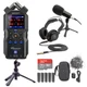 Zoom H4essential Portable Recorder with ZDM-1 Podcast Mic Pack, AA Batteries, mi