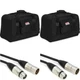 Gator GPA-TOTE8 Heavy-duty 8" Speaker Tote Bag Pair with XLR Cables
