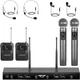Phenyx Pro Wireless Microphone System, 4 Channel Wireless Mic Set (PTU-5200-4B)