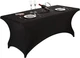 LZY Spandex Fitted Stretch Table Cover for 6 ft or 4ft 8ft 6ft, Black 