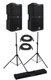 Mackie SRM212 V-Class 2000W 12-inch Powered Speaker Pair and Stand Bundle