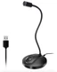 Jounivo JV-601 USB Gooseneck Desktop Microphone, Mute Button, Black