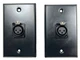 (2) Two XLR Single Wall Plates w/ NEUTRIK NC3FD-L-B-1 Female 3 Pin BLACK Steel