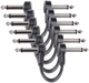 GOGHOST 6 Inch Guitar Patch Cables 6 Pack, 1/4" TS Right Angle 6 INCH, Black