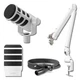 Rode PodMic USB Broadcast Mic (White) + PSA1+ Boom Arm, 10' XLR Cable & Pop
