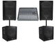 (2) JBL JRX212 1000w 12" DJ P/A Speakers+(2) 18" 1400w Subwoofers+Powered Mixer