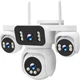 4-In-1 Wireless Outdoor Security Camera, Quad-View PTZ with 8MP HD, 16X Zoom, AI