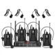 D Debra Audio AU400 Pro UHF 4 Channel Wireless Microphone with 4 Bodypack (B) 