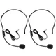 VOVIGGOL 2Pcs Microphone Headset Mic, Flexible Wired Boom &Phi;9.7&times;5.2mm, Black 