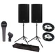 2 Mackie THUMP212 2 Thump 12" Powered Loudspeaker & Speaker Stands Bag Mic XLR