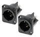 (2) Two Original NEUTRIK NAC3MPX-TOP Appliance Inlet Connectors.