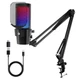 VCOM Gaming USB Microphone,Condenser Dynamic Boom Arm Mic for Podcasting,Stre...