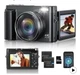 Black Compact Digital Camera 4K Ultra HD 16x Zoom Articulating Screen f/2.2