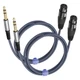 HUALEU 2 Pack 1/4 TRS Male to 3Pin XLR Female Microphone Cable,Balanced 6.35m...