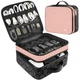 MATEIN Cord Organizer Case with Adjustable Divider, DJ Cable Medium, Pink 