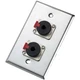 Neutrik 203P Single Gang Wall Plate with Two NJ3FP6C Locking 1/4" Phone Jacks