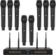 8-Channel Wireless Microphone System, UHF 500MHz Set 8 Cordless Mic I Melonare