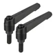 uxcell 2pcs Adjustable Clamping Lever Handle M8 x 20mm x 20mm, Black 