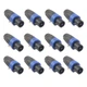 12PC NL4FX NL4FC 4Pole Locking SpeakON Cable Connector Replacement for Neutrik