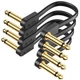 AA Audio 6" Gold~Plated Guitar Patch Cables 4~Pack, Shielded, Flat Ribbon