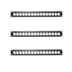 3 pk 1U Space Rack Panel w/ 16 D holes XLR D series Black Metal by Elite core