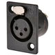 Neutrik NC3FP-B-1 XLR Panel Mount Female Black Gold Contacts