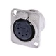 Neutrik NC5FD-L-1 5 Pin Female DMX XLR Panel Connector Nickel, Silver Contacts