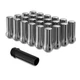 Richeer M14x1.5 Lug Nuts for Silverado Suburban Sierra ram 1500 24PCS, Silver 