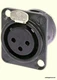 NEUTRIK NC3FD-L-B-1 3-PIN XLR Female D Type Panel Mount - Black w/Gold
