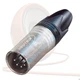 Neutrik 5 Pin NC5MXX Male XLR Connector. Silver Body, silver Pins. Lighting DMX