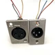 (2) Genuine Neutrik NC3FP-1  3 Pin Female & Male XLR Panel Connector D3F Mount