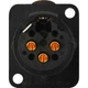 Neutrik NC3FD-L-B-1 3-Pin Female XLR Panel Chassis Mount Connector, Gold Contact