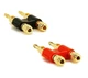 2x Hosa BNA-260 Red/Black Pro Banana Plug Stereo Speaker Cable Plug Gold Plated