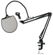 Rockville DMS30 Microphone Boom Arm Studio Podcast Mic Stand+Clamp+Pop Filter
