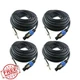 Yoico 4X Speakon to 1/4" Speaker Cables 25ft 12AWG Heavy Duty Audio Cord