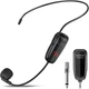XIAOKOA Wireless Microphone Headset, UHF Head Mic Speaker System, Black-B 