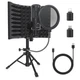 SwaykTech Studio Recording Microphone Isolation Shield with Pop Filter and Metal
