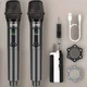 Talomen Wireless Handheld Microphone, Dual, Rechargeable- K60 -Grey