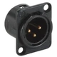 New Genuine Neutrik NC3MD-L-B-1 3-Pin XLRM Black/Gold Panel Mount w/Solder Cups