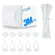 HUASAI 4/5" 100 Pack Zip Tie Mount With Cable Ties,Self Adhesive-backed Mount...