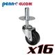 16 Penn Elcom W0958 2"Push-In Caster with Metal Socket Pressed Steel Heavy Duty