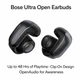 Bose Ultra Open Earbuds Black Bluetooth OpenAudio Clip-On 48Hrs