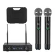GUDEHOLO Wireless Microphone System with case, Metal UHF Dual Handheld Green
