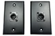 (2) Two XLR Single Wall Plates w/ NEUTRIK NC3MD-L-B-1 Male 3 Pin BLACK Steel