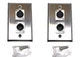(2) Two Double XLR Single Wall Plates w/ Neutrik Male + Female Stainless Steel